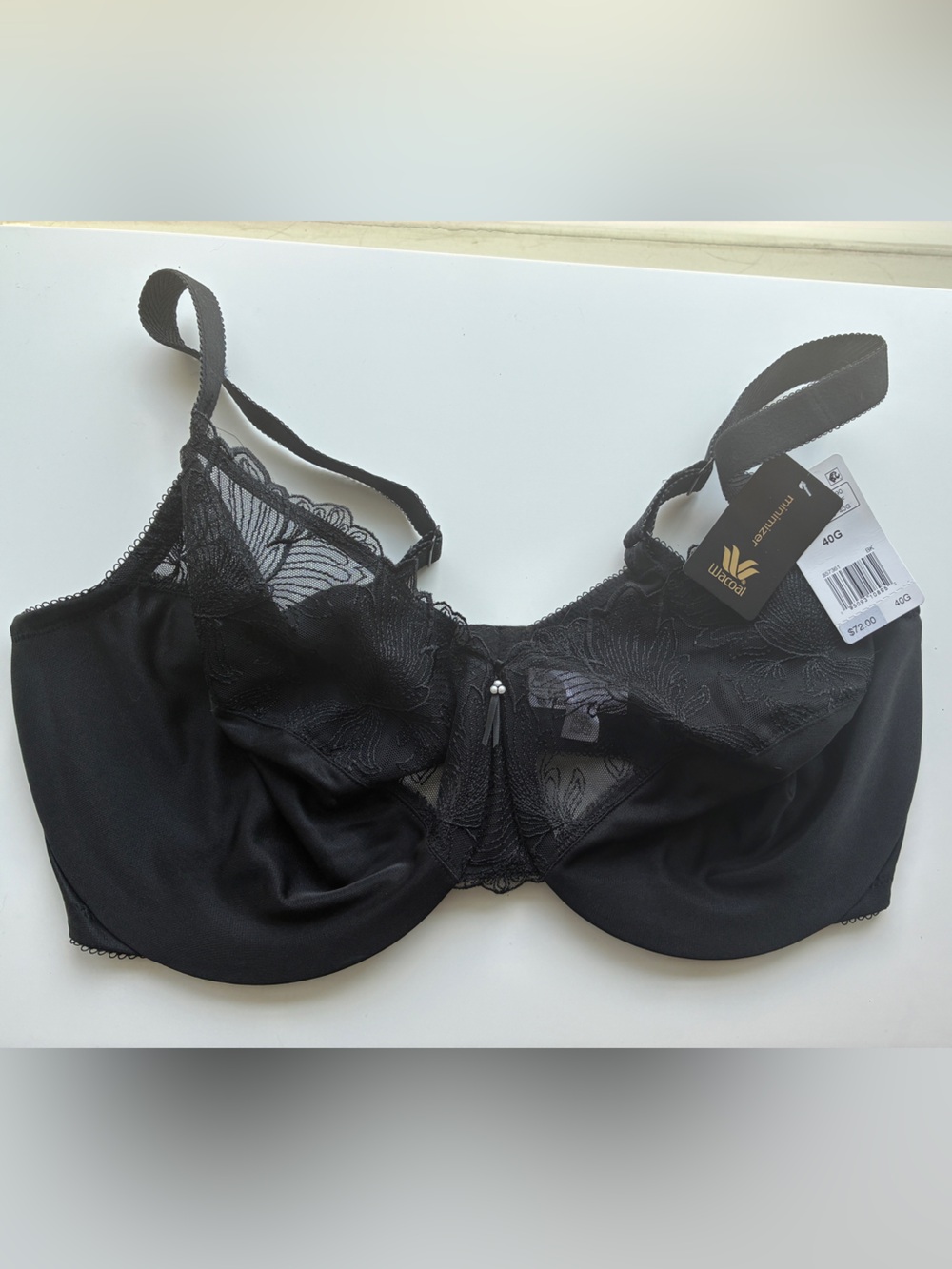 NWT Wacoal Slim Silhouette Minimizer Bra Black 40G Style 857361